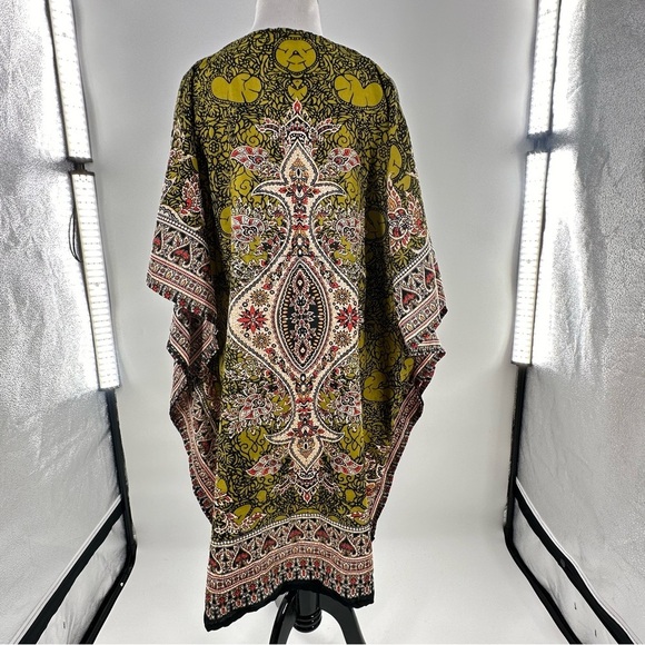 Womens bohemian coverup moo moo multicolored v-neck tropical Resortwear cruise - Picture 6 of 10